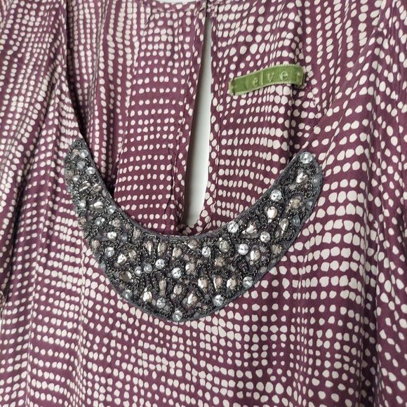 VELVET by Graham & Spencer Stunning Silk Dress with Silver Embellishments Med - Picture 3 of 7